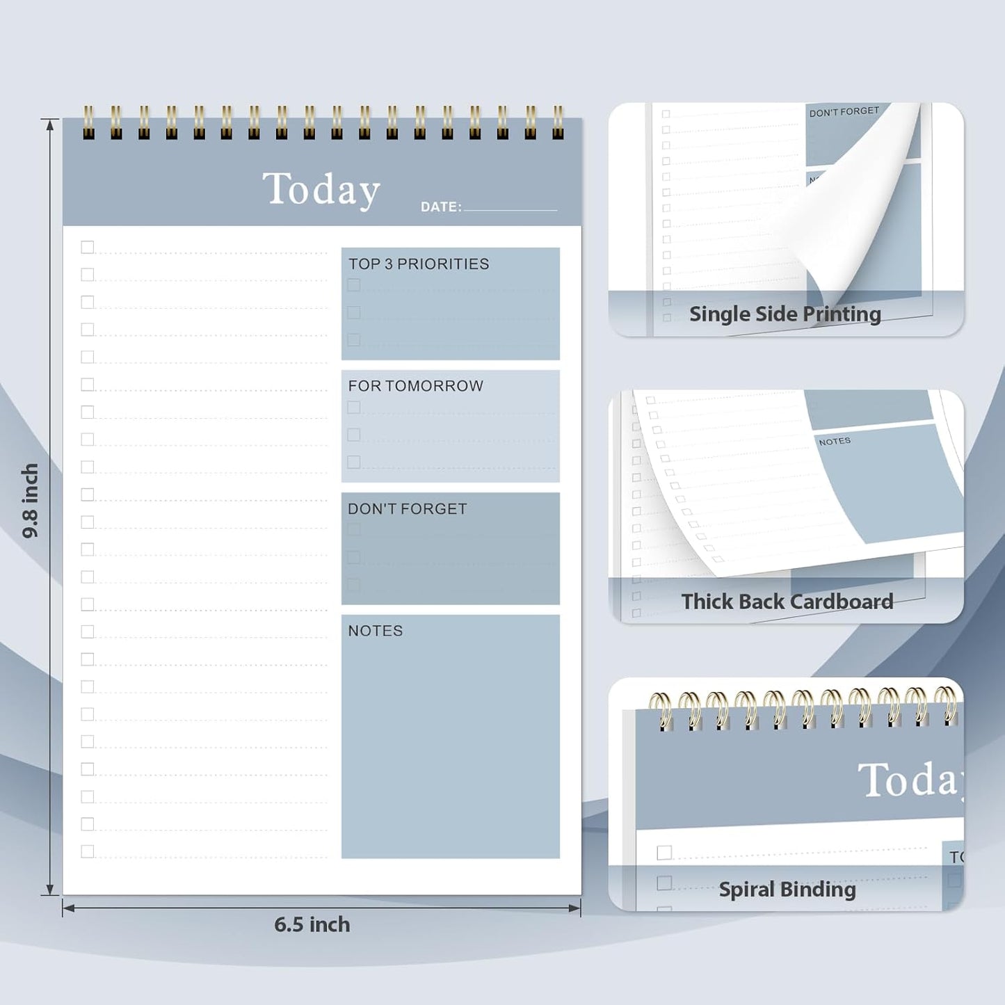 Weekly To Do List Notepad, Undated Planner with 52 Sheets (6.5''x8.9''), Desk Weekly Planner for Women & Man, Home School & Work