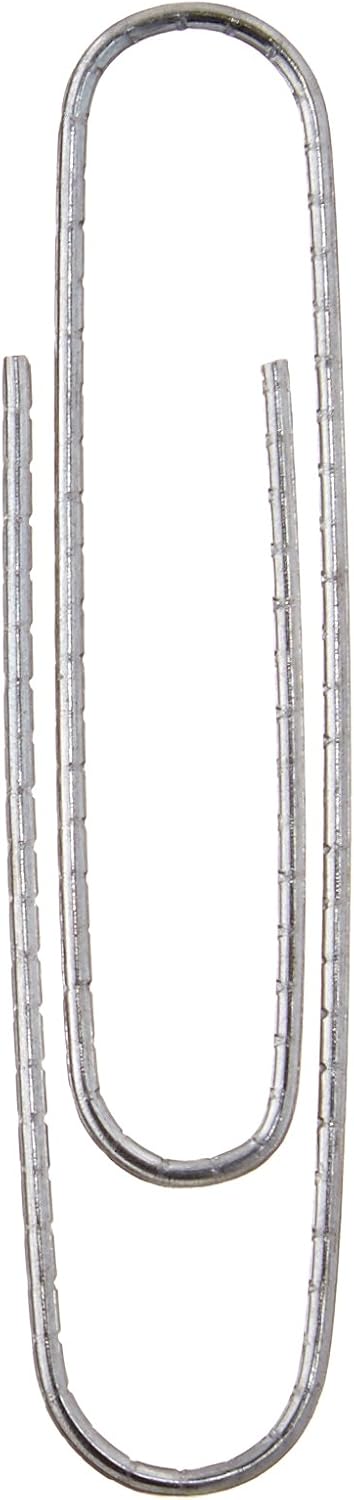 Amazon Basics Jumbo Size Office Paper Clips, Non Skid, 1000 Count (10 Pack of 100), Silver, A7072557