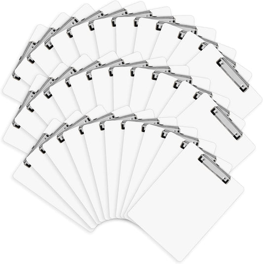 Dry Erase Clipboards, HERKKA 32 Pack Hardboard Office Whiteboard Clipboards Low Profile Clip Standard A4 Letter Size, ECO Friendly, Size 12.5 x 9 Inch