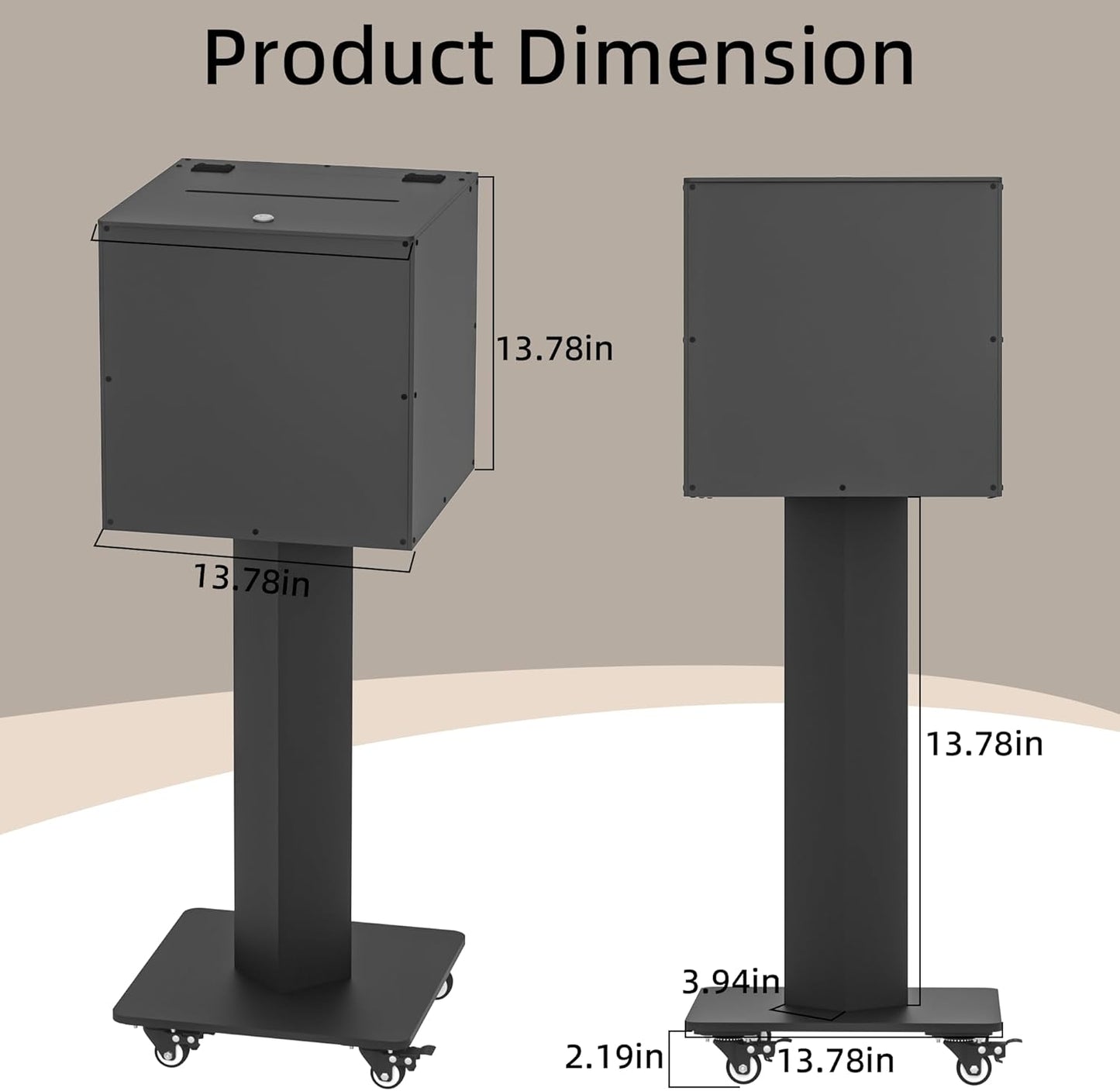 MOOFI Acrylic Suggestion Box with Lock and Key for Office, Home, Event Donation with Stand for Charity Church Collection Offering/Raffle Ballot Box with Sign Holder Display Stand (StandardBox)