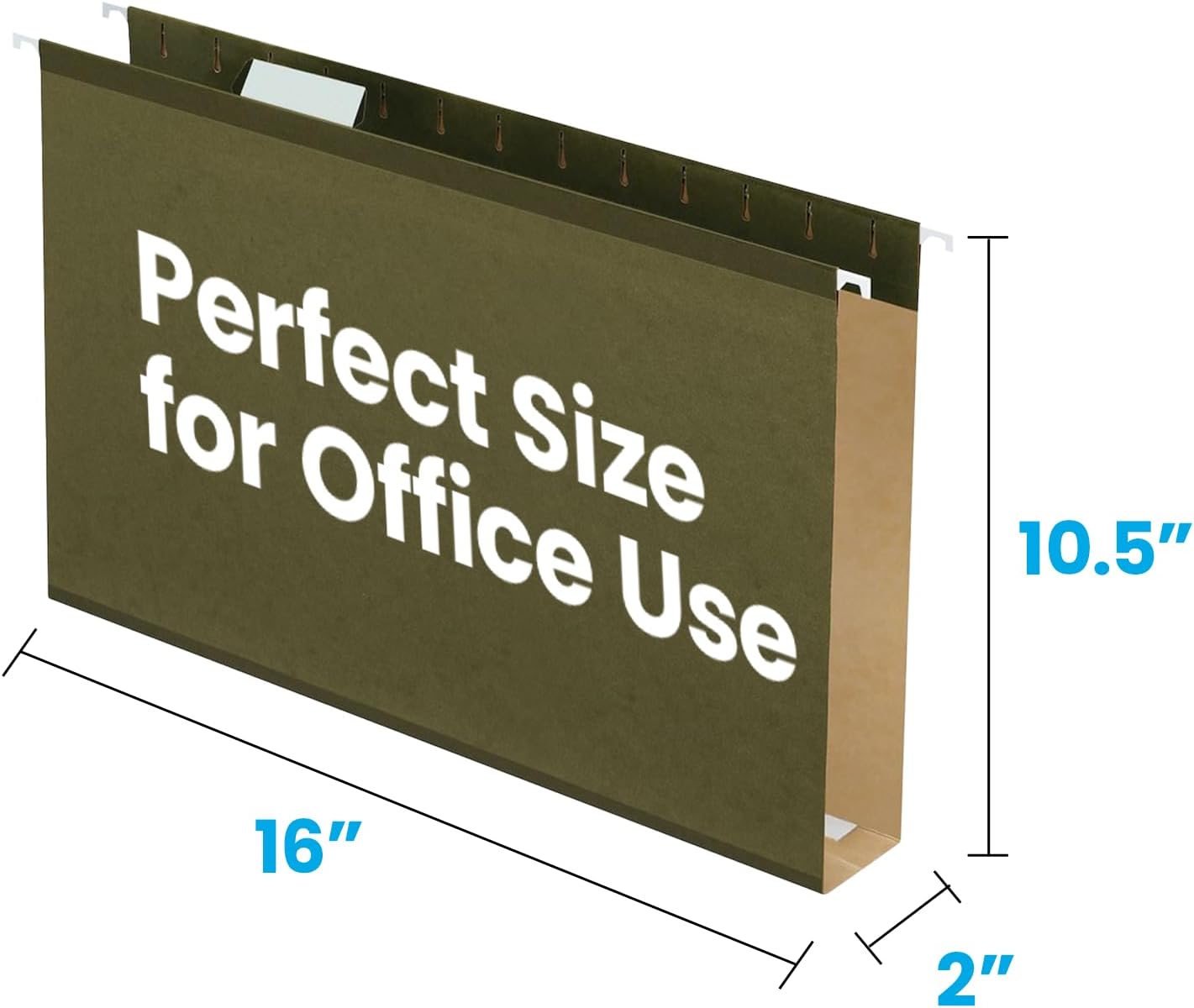 Pendaflex Extra Capacity Reinforced Hanging File Folders, 2", Legal Size, Standard Green, 1/5 Cut, 25/BX (4153x2)