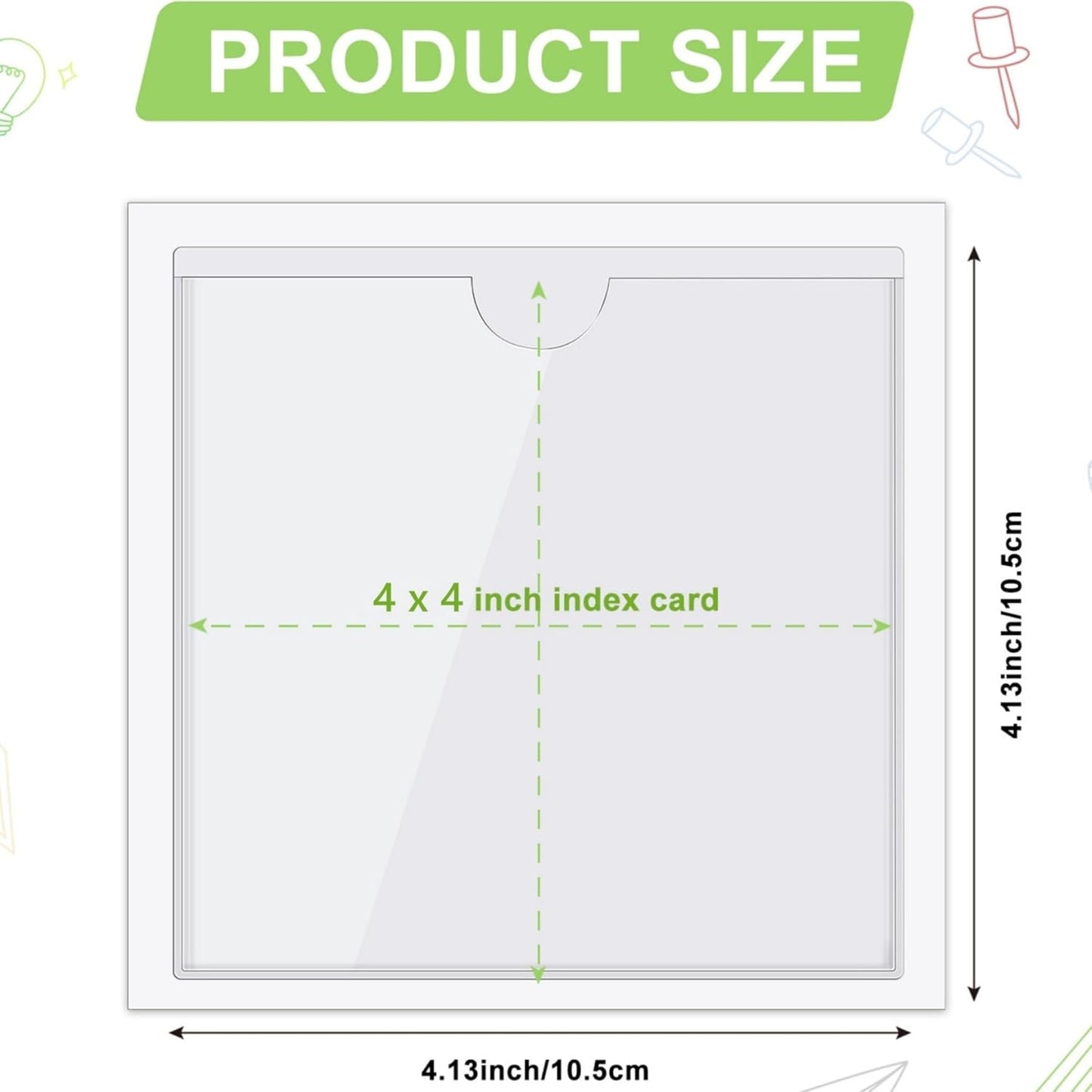 Outus 100 Pcs Clear Self Adhesive Pockets - Bin Labels for Storage Bins, Pocket Label Sleeves, Plastic Index Card Holder with Top Open for Organizing Bins Box Drawer(4 x 4 Inch)