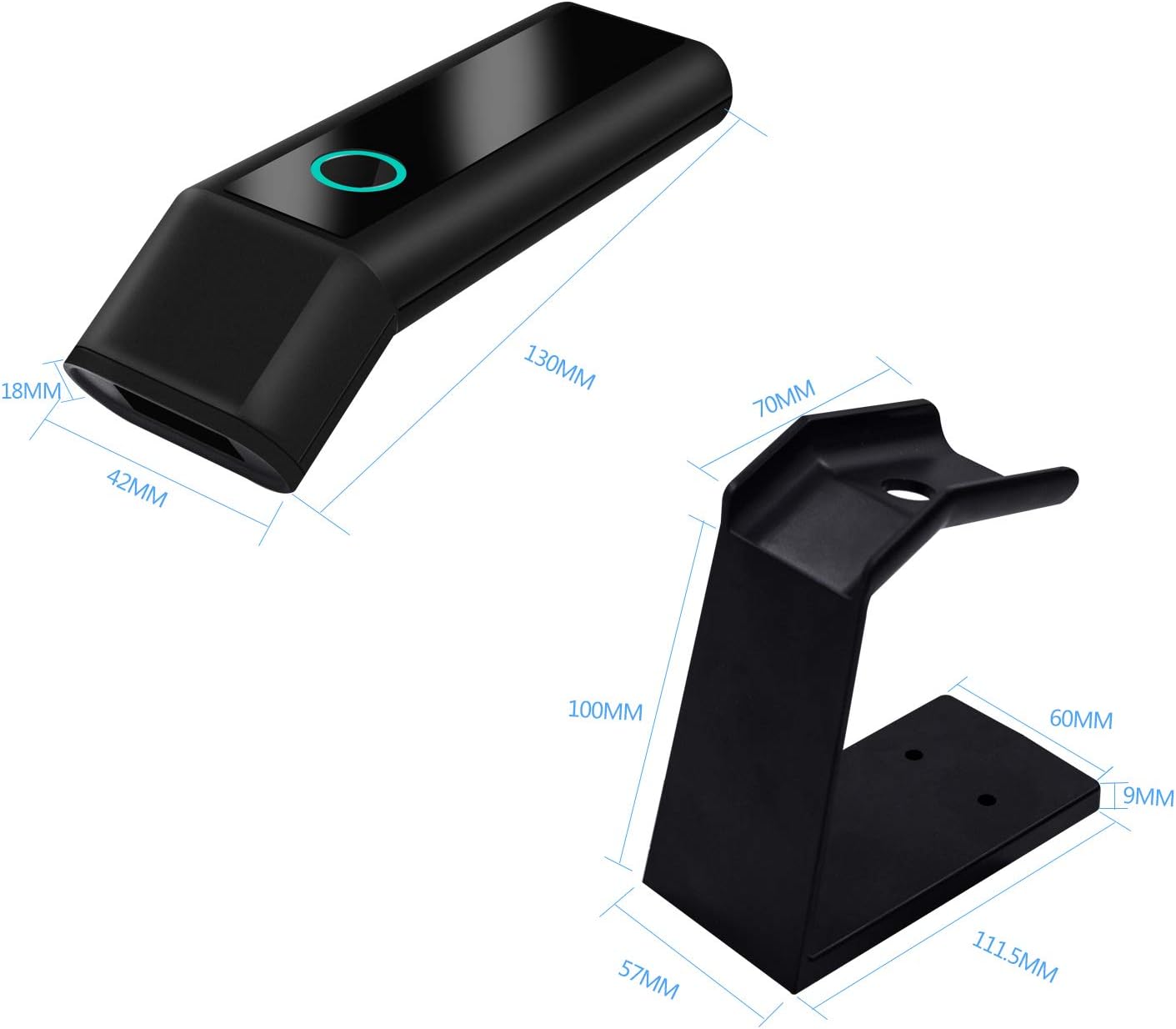Portable 2D Bluetooth Wireless Barcode Reader Scanner with Stand, Symcode Handheld Cordless QR Bar Code Scanner 3-in-1 Bluetooth 4.1 & 2.4G Wireless & USB Wired Bar Code Reader Scanner with Stand