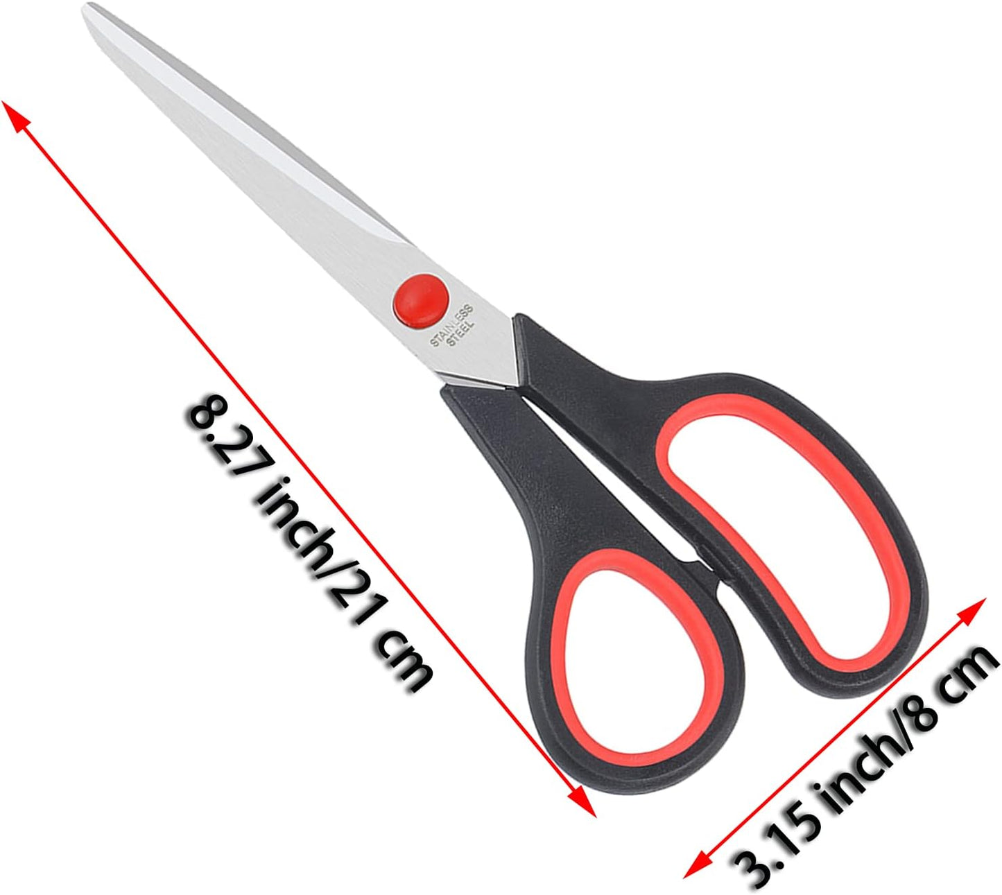 Scissors All Purpose for Office Heavy Duty, 8" Scissors Bulk Pack of 24 for Home Craft Sewing Fabric Supplies, High/Middle School Student Teacher Scissor,Right/Left Handed