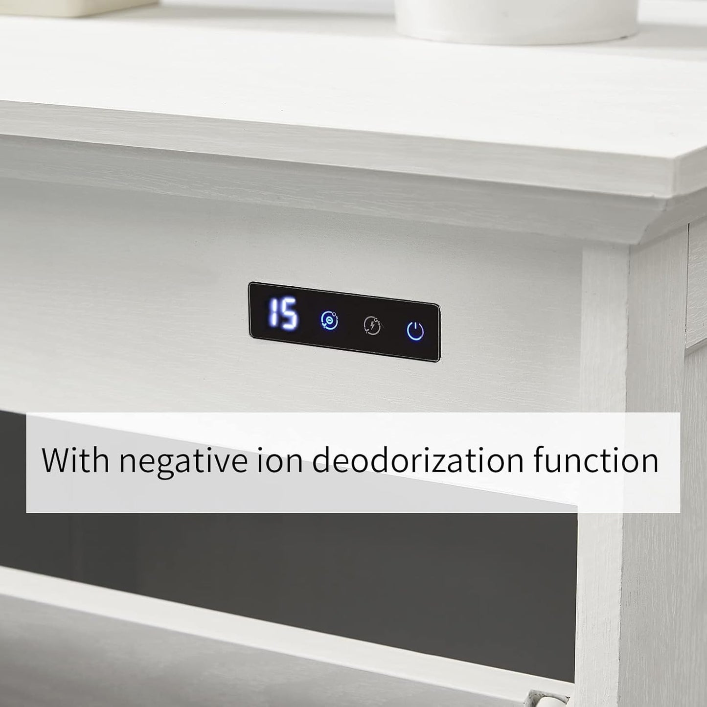 OLD CAPTAIN Tilt-Out Laundry Sorter Cabinet/Wooden Tilt Out Trash Cabinet, with Negative ion and deodorizing Function to Ensure The Cleanliness of The Kitchen Trash can(White)…