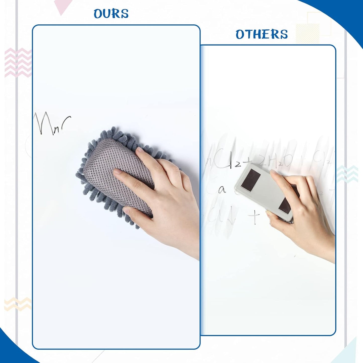 Sherr 24 Pcs Magnetic Whiteboard Eraser School Dry Erase Erasers Microfiber Shag Washable White Board Eraser for Chalk Classroom Home Office (Gray)