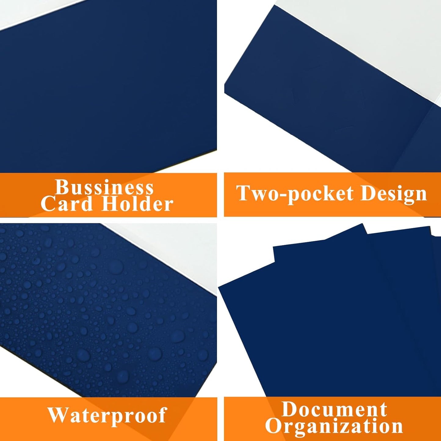 Two Pocket Folders,25 Pack Blue Folders with Pockets Fit Letter Size Paper,Thick Paper File Folder for School Office Business Home,Assorted 6 Colors