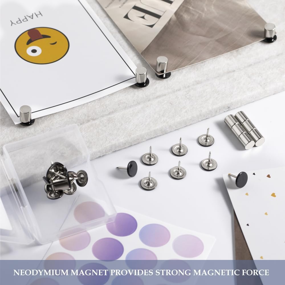 20 Sets Magnetic Pushpins, Magnet Thumbtack, Poster and Photo Hangers for Walls Bulletin Boards