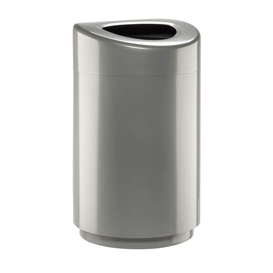 Safco Open Top Trash Can, 30 Gallon Stainless Steel Modern Garbage Can for Indoor Use, Silver