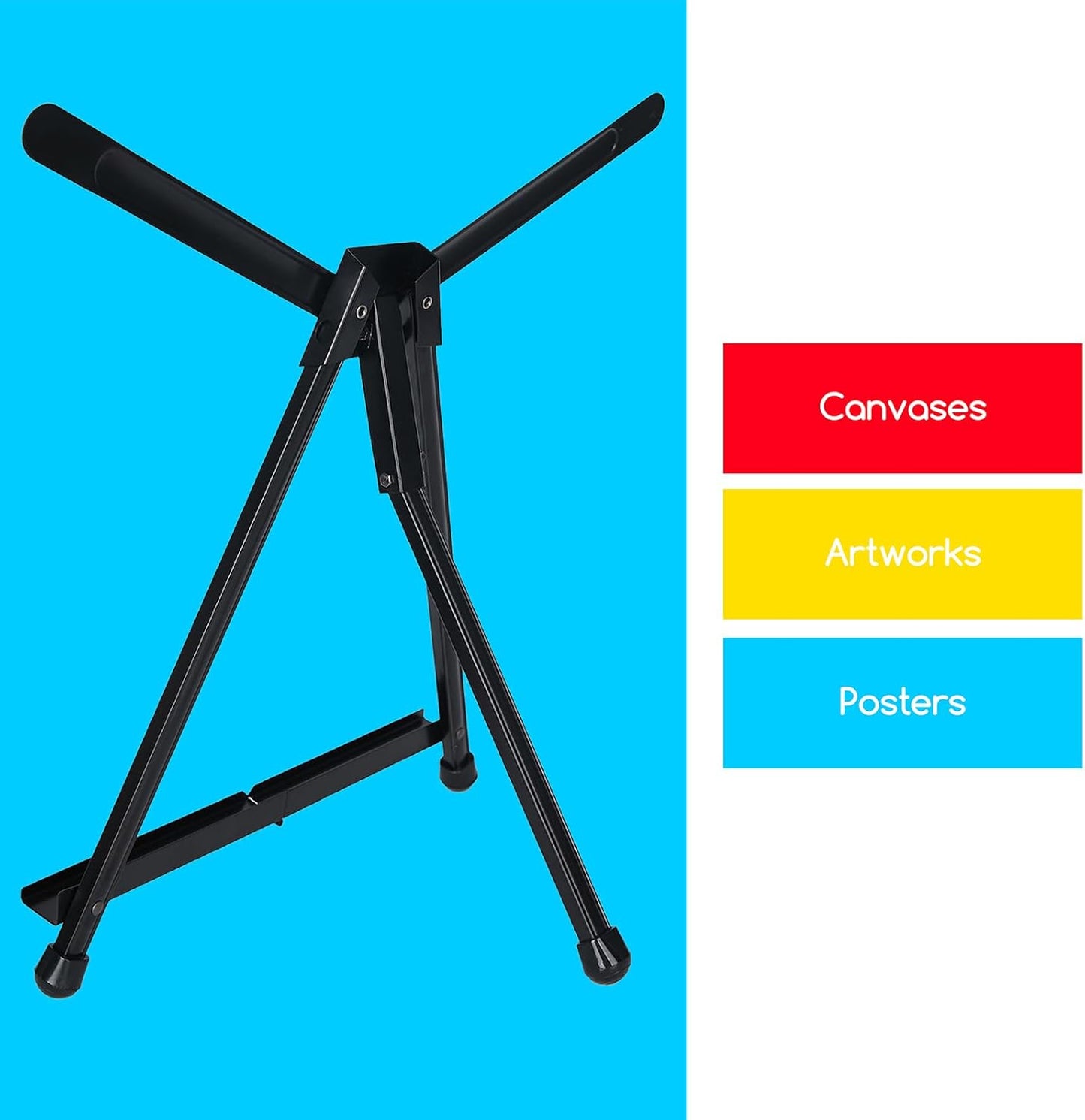 MEEDEN 4pcs Tabletop Easels, Metal Stand for Painting & Display, Aluminum Desktop Art Easel, Foldable Portable Tripod Stand for Canvas, Paintings, Photos, Books, Signs