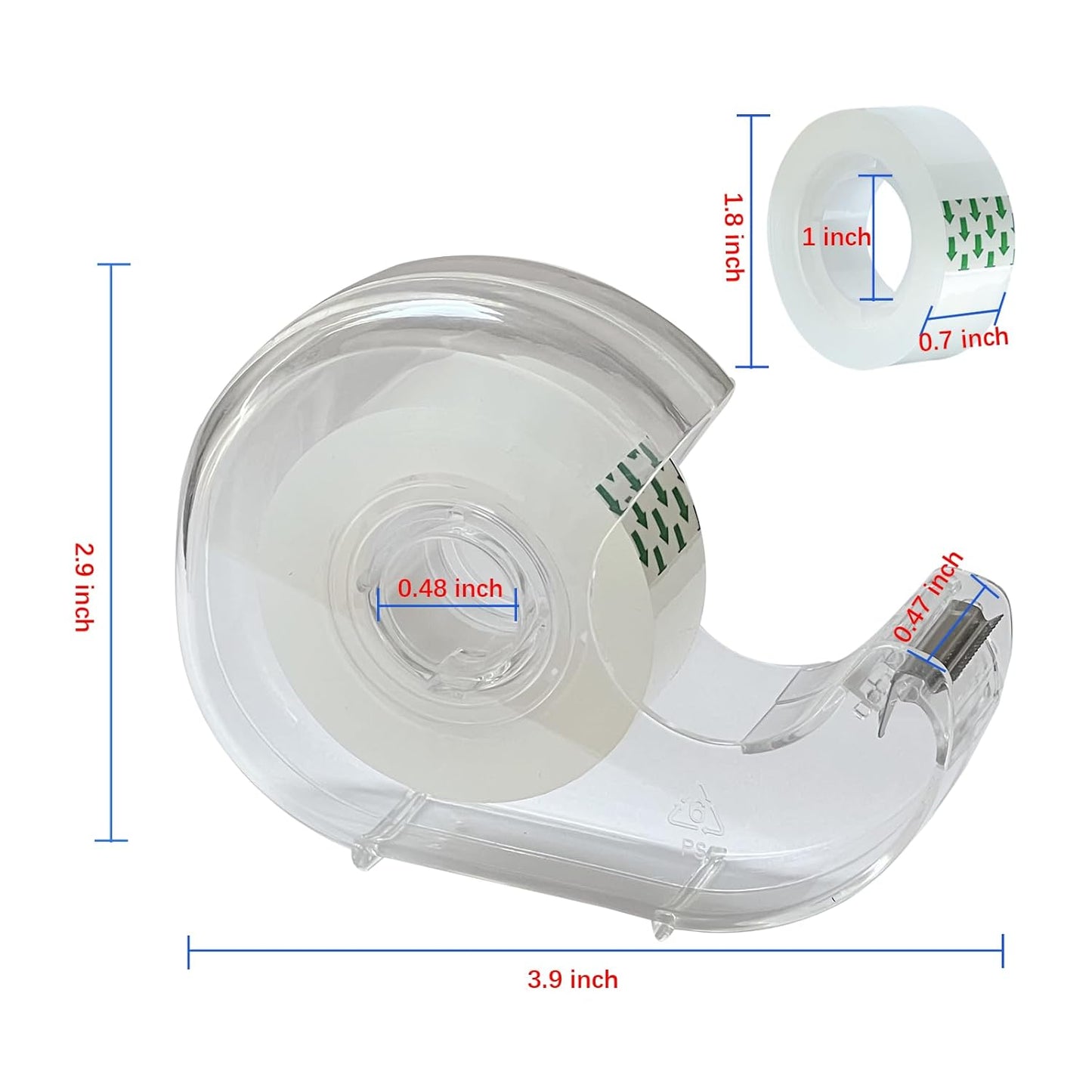 Clear Tape, Transparent Tape for Office, 3/4 in, Dispensered, 24 Packs