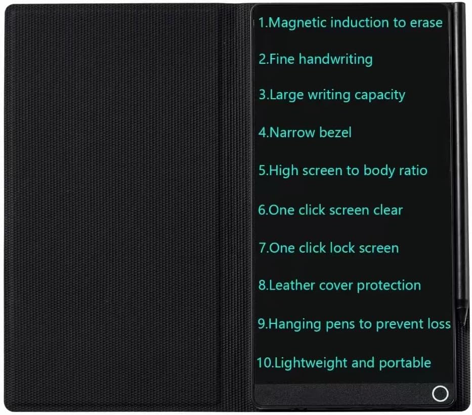 Mini LCD Writing Tablet Updated, 6.5in Erasable Reusable Electronic Drawing Pads, Electronic scratchpad, Hanging Pens with Leather Case