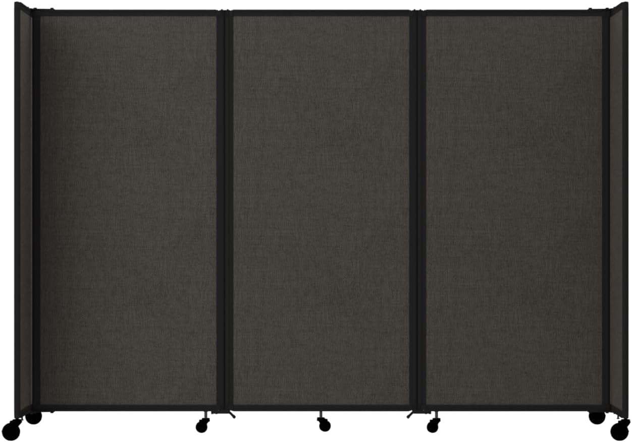 Versare Room Divider 360 Portable Wall Partition | Folding Panels | Large Freestanding Divider | Locking Wheels | Temporary Room Separator