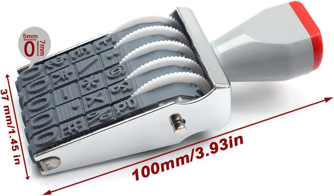 5 Digits Number Stamps,Roller Stamp Personalized Number Stamps 0-9 Symbol Rolling Wheel Stamp Multi-Function DIY Scrapbooking Ink Stamps