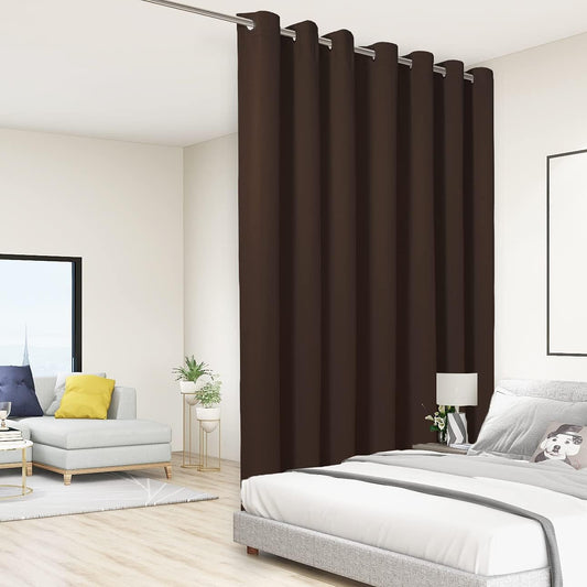 BONZER Extra Wide Room Divider Curtain Screen Partitions Total Privacy Wall Noise Reducing Blackout Curtains for Living Room, 96L x 150W Inch (8L x 12.5W ft), 1 Panel, Chocolate