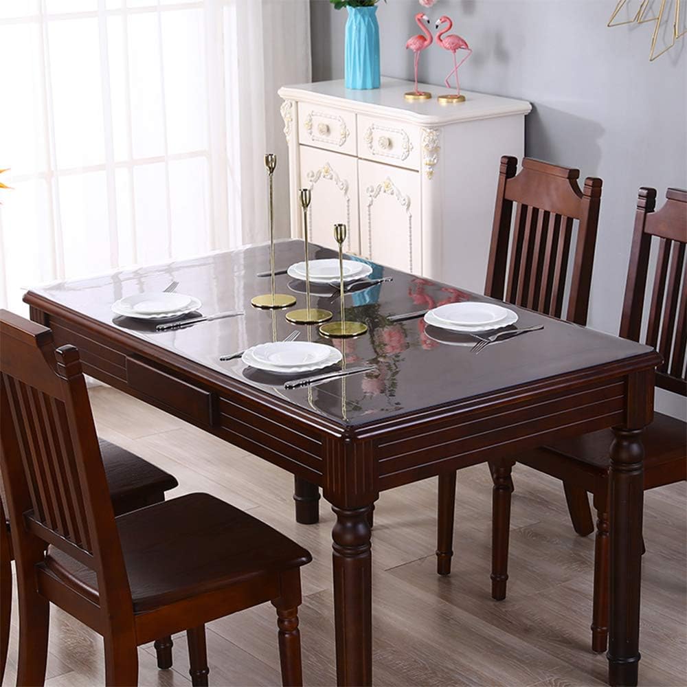 Dining Room Table Top Protector Clear Plastic Cloths Waterproof Wipeable Heat Resistant Vinyl PVC Desk Top Pad Cover Table Pad for Rectangle Tables Mat Furniture Protector 42x62 inch Floor Carpet Pad
