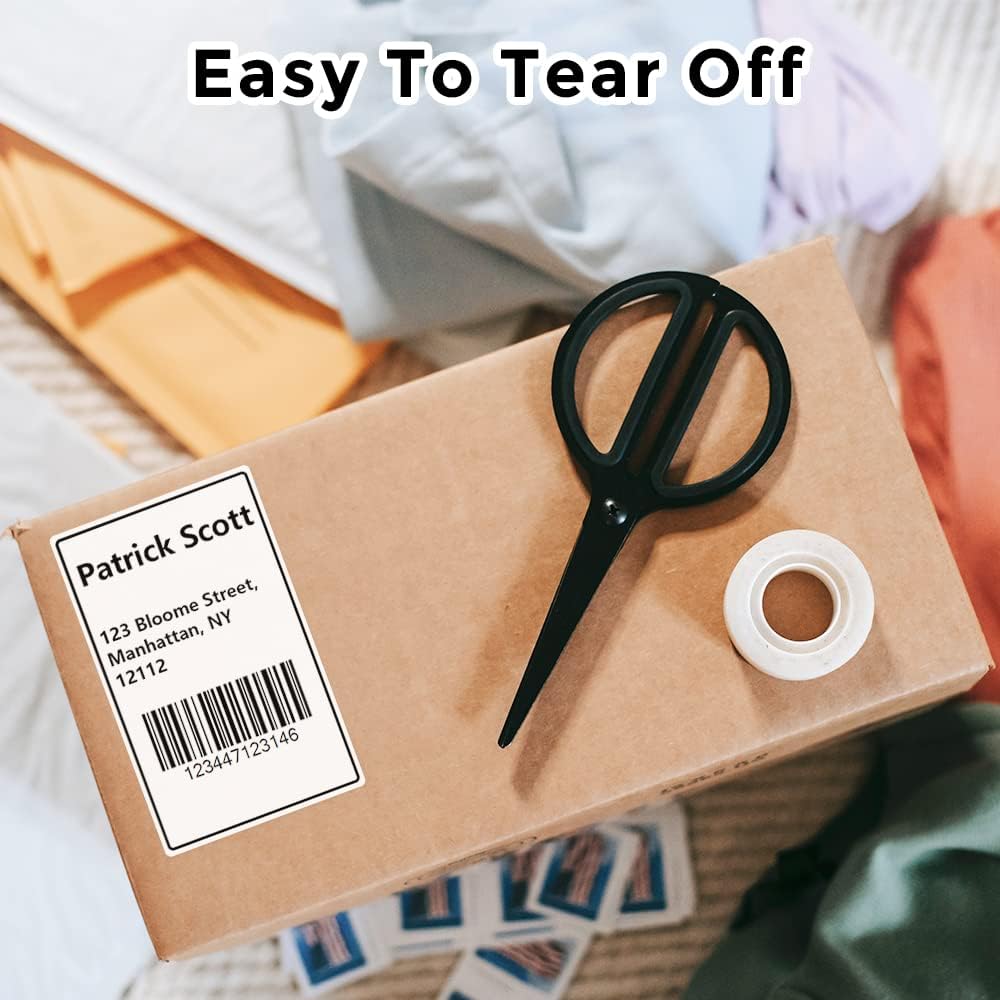 Phomemo 3 Roll 1.96" x 3.14" Multi-Purpose Thermal Label Compatible with M110/M220/M108/M250/M260/ M150/ M120/M200/M221 Printer,100 Labels/Roll,for Barcode,Name,Address,Labeling,Mailing,Business