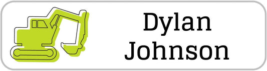 Name Bubbles - Custom Small Rectangle Name Labels for Kids (64 Labels) - Personalized Waterproof Name Stickers for Daycare, Lunch Boxes, Water Bottles, Shoes, School Supplies, & Camp (Truck)