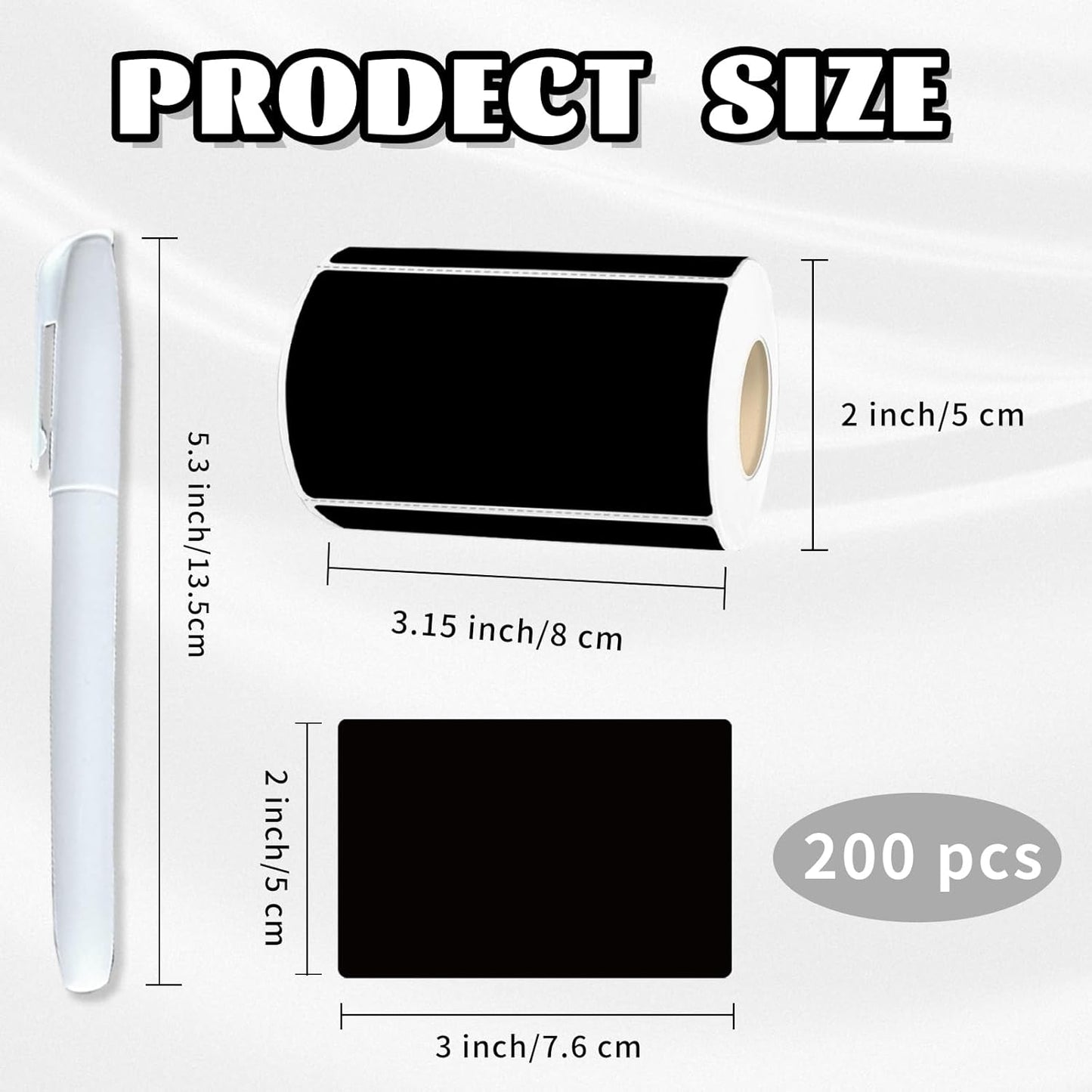 Starboling Chalkboard Labels,200 Pcs 3x2inch Square Label Chalk Stickers with White Chalk Marker,Reusable Waterproof Blackboard Stickers,for Jars,Bottles,Storage Bins