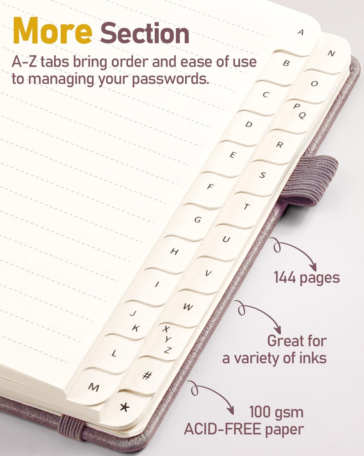 WEMATE Password Book with Alphabetical Tabs, Spiral Password Keeper Book for Seniors, Internet Password Notebook Password Journal Logbook Log in Detail, Small – 4.7''x 6'' (Dusty Rose)