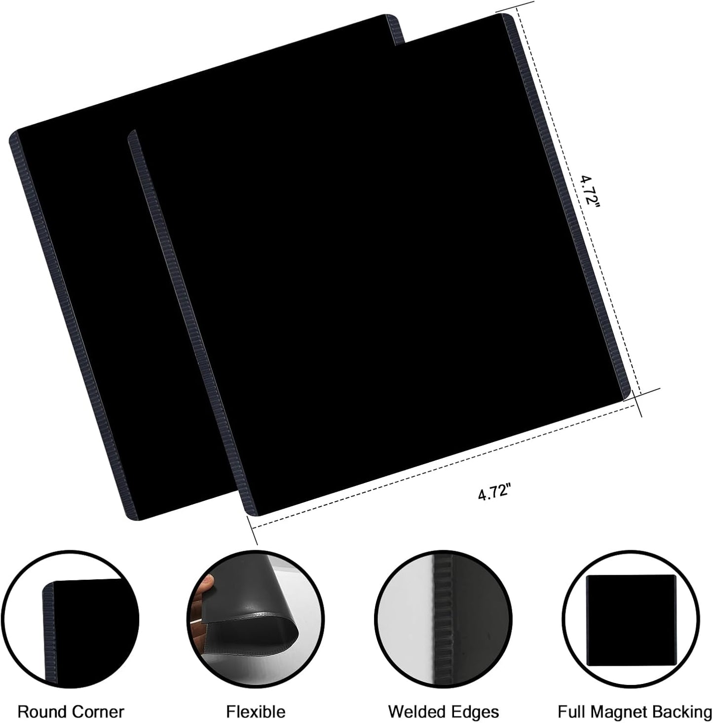 Black Magnetic Picture Frame 4X4 for Refrigerator,12 pack,Square Photo Magnets Sleeves