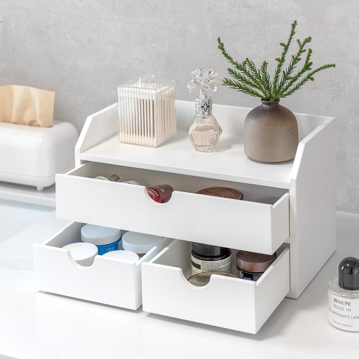 ZGZD Elegant Wooden Desk Organizer with 3 Drawers – Premium Tabletop Office Supplies Storage for Home & Office – Stylish, Space-Saving, Multi-Functional Desk Accessories