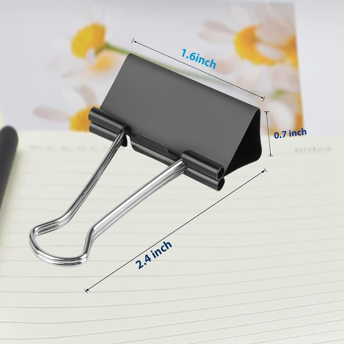 Ufmarine 40 Pcs Large Binder Clips 1.6 inch Length, Binder Clips Large for Office