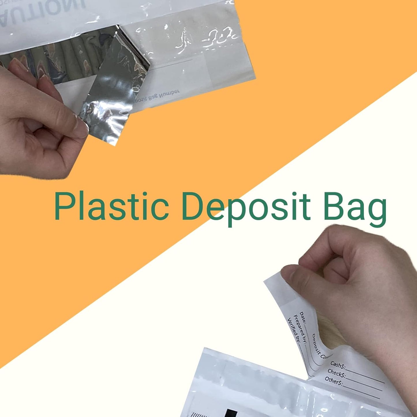 10 x 13 Inch Deposit Bags Security Pocket Bank Deposit Envelopes (White, 100 Pack)