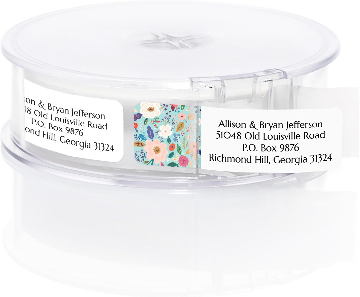 Multi-Floral Print Rolled Address Labels / 500 Personalized Return Address Labels/Designer Address Stickers in Elegant Plastic Dispenser