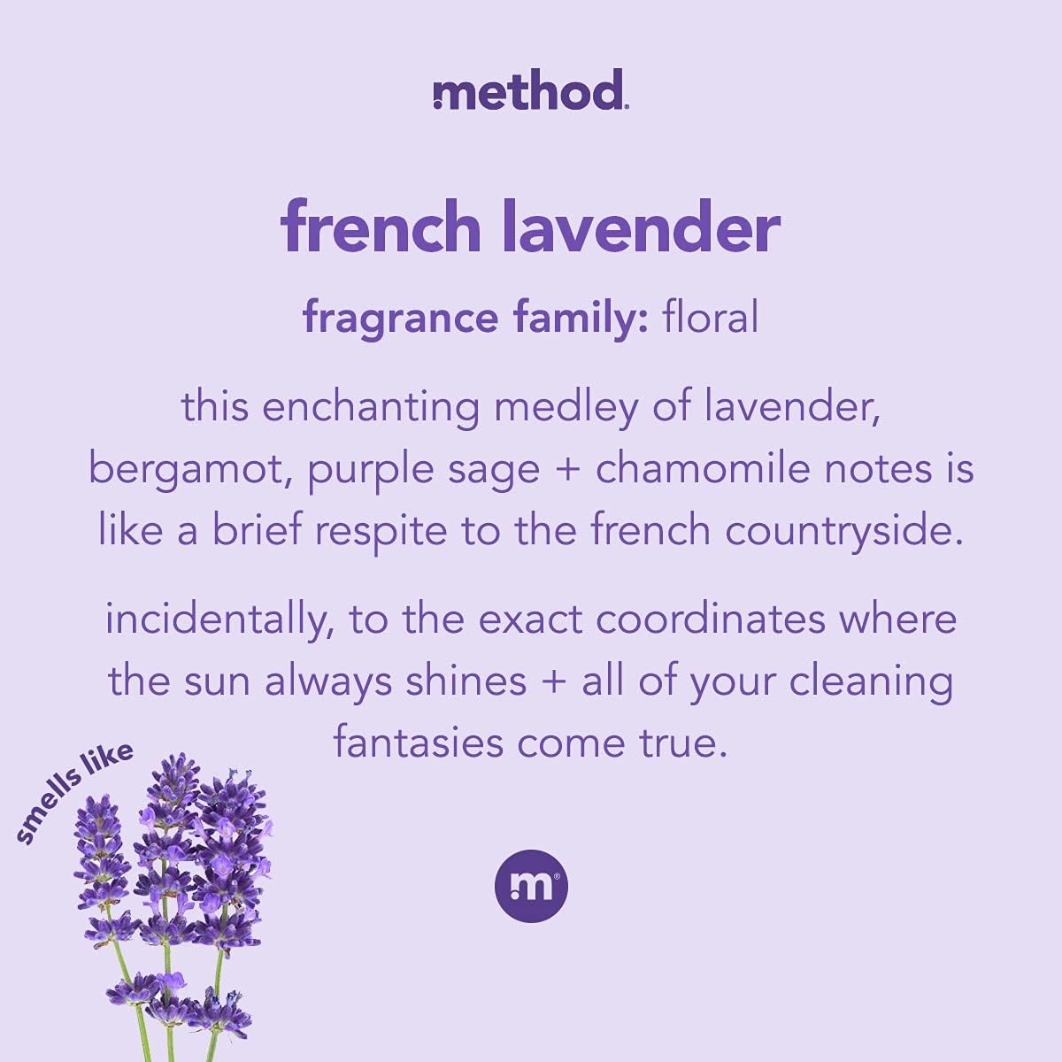 Method All-Purpose Cleaner Spray, French Lavender, Plant-Based and Biodegradable Formula Perfect for Most Counters, Tiles and More, 28 Fl Oz, (Pack of 8)