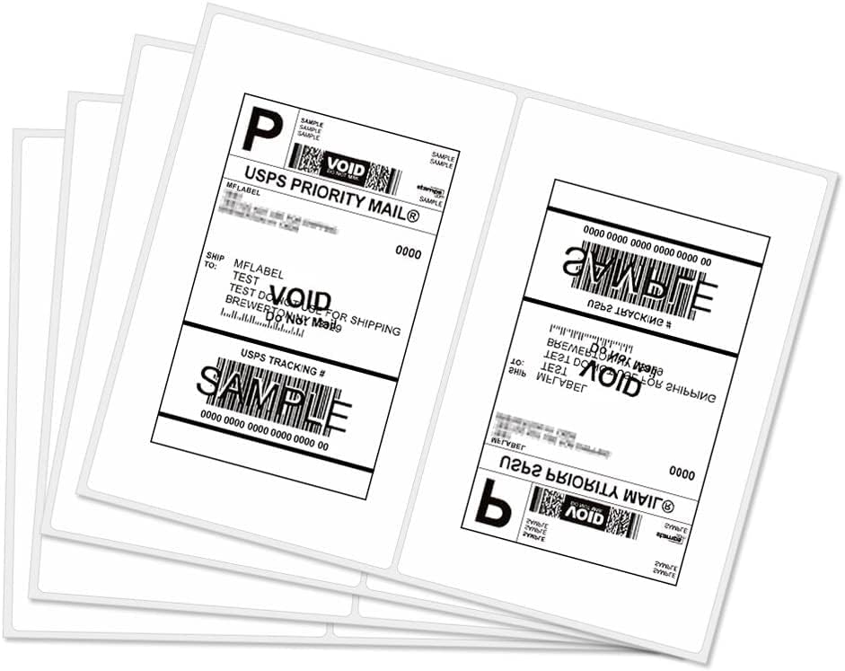 MFLABEL® Round Conrner Half Sheet Shipping Labels 2-UP Click-n-Ship Mailing Postage Labels(4000Labels)