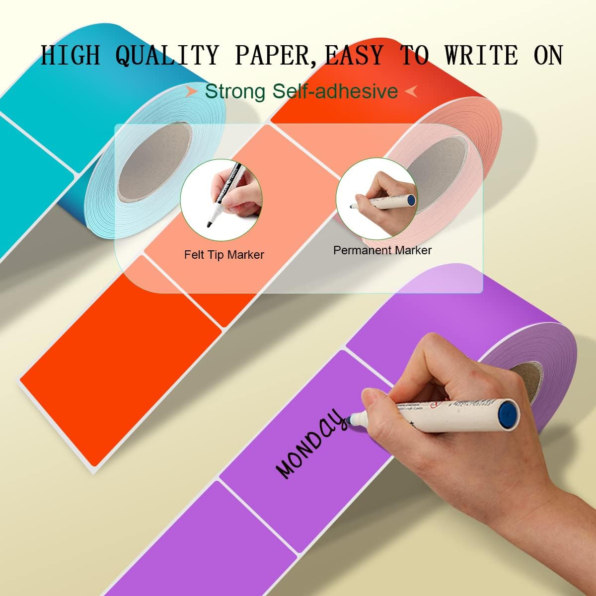 PARLAIM 5 X 3 inch Rectangle Inventory Labels Color Coding Stickers, 250PCS Permanent Stickers for Warehouse Moving Box Square Label (Purple)