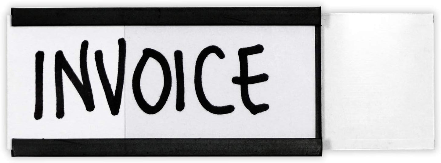 SmartSign Magnetic 'C' Channel Card Holders for Metal Racks and Shelves | 1" x 2" Pack of 25