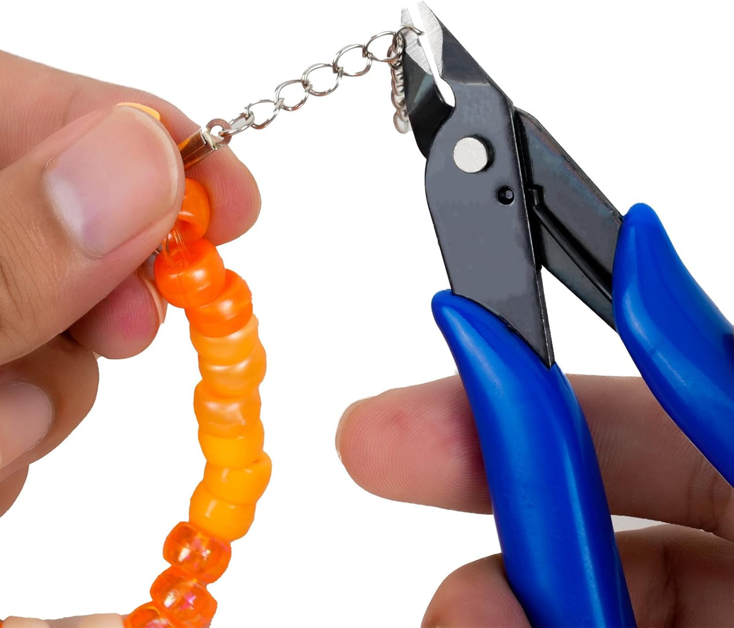 HongWay 5pcs Micro Flush Cutters With Internal Spring, 5 Inches Blue - Side and Diagonal Cutters for Electronics, Heating Wire, Model Sprue, Soft Copper Wire Snips