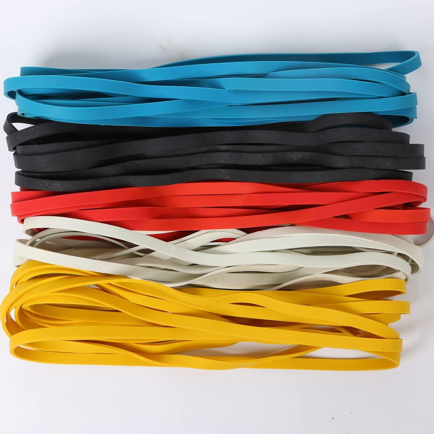 AMUU Rubber Bands Trash Can rubber bands 50 Pack 8inch Big Large Garbage Can Rubber Bands Elastic Rubber Bands for Office Supplies File Folders Box Books gifts Notebook 5 Colors