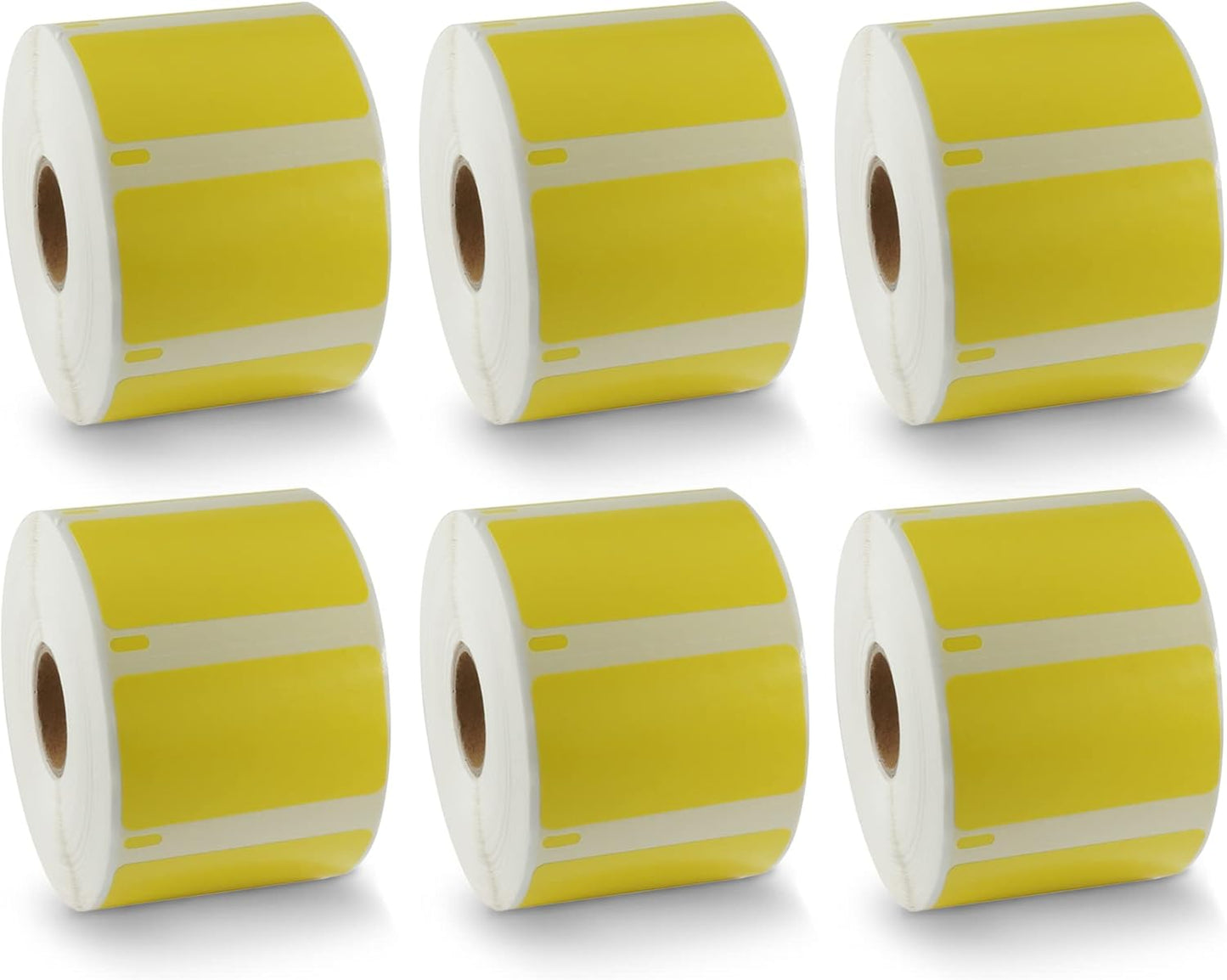BETCKEY - Compatible DYMO 30334 (2-1/4" x 1-1/4") Medium Multipurpose Barcode/FNSKU Labels - Compatible with Rollo, DYMO Labelwriter 450, 4XL & Zebra Desktop Printers[6 Rolls, 6000 Labels, Yellow]
