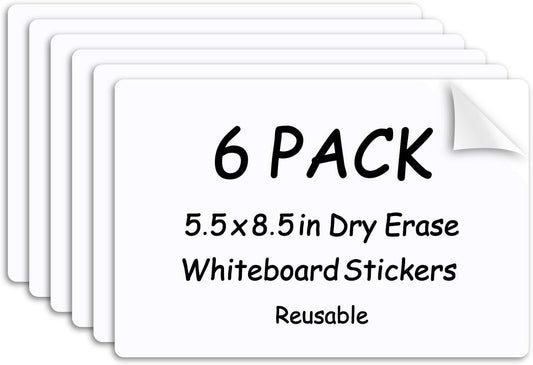 SVNOOC Multi-Use Dry Erase Board Dry Erase Small White Board for Classroom Office Home, 5.5x8.5 inches Lapboards for Students School Meeting Message (6 Pack)