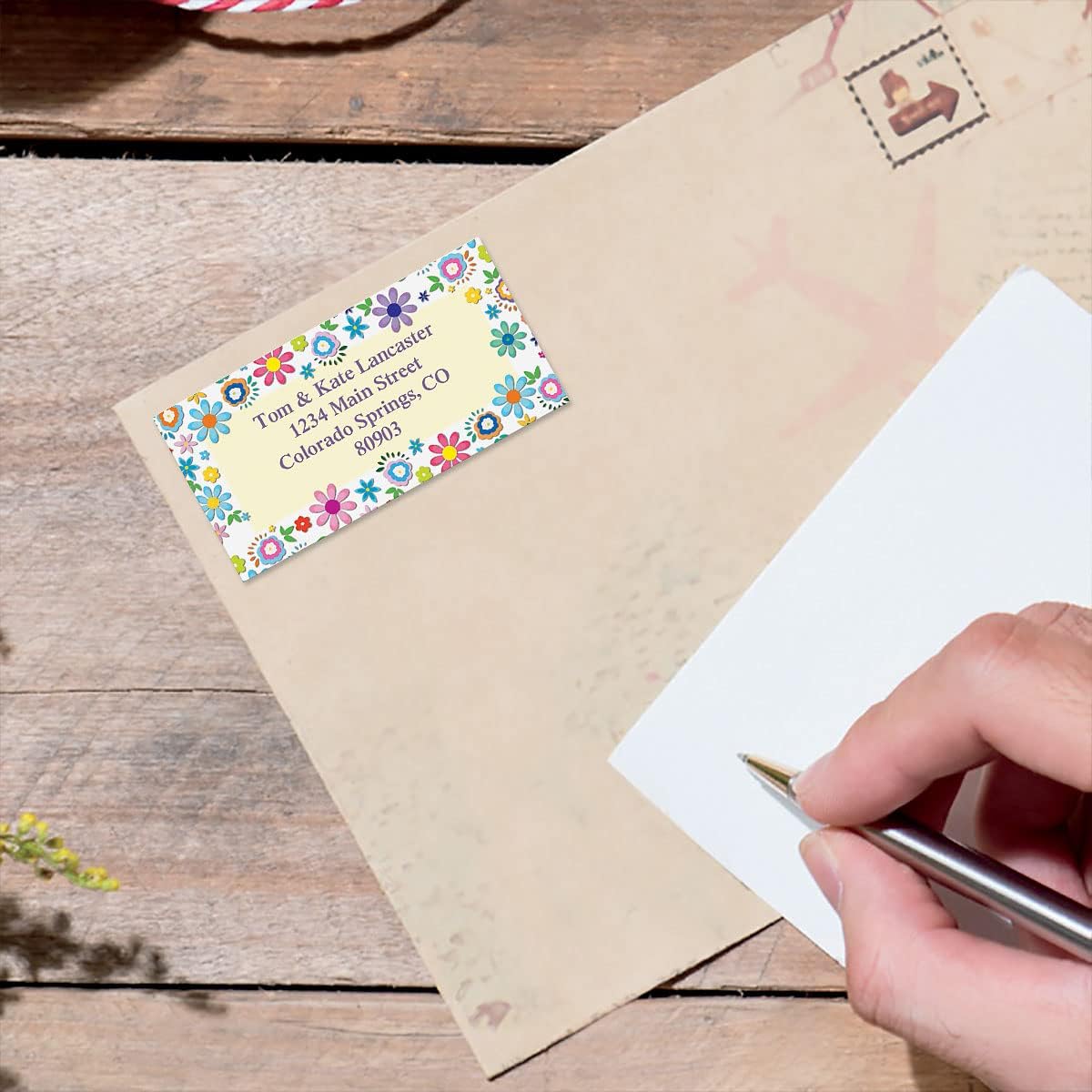 Colorful Images Cheerful Florals Return Address Mailing Labels, Personalize with Name & Address, Set of 144 Self Adhesive, Easy Peel Flat Label Sheets, Large, 1 Design