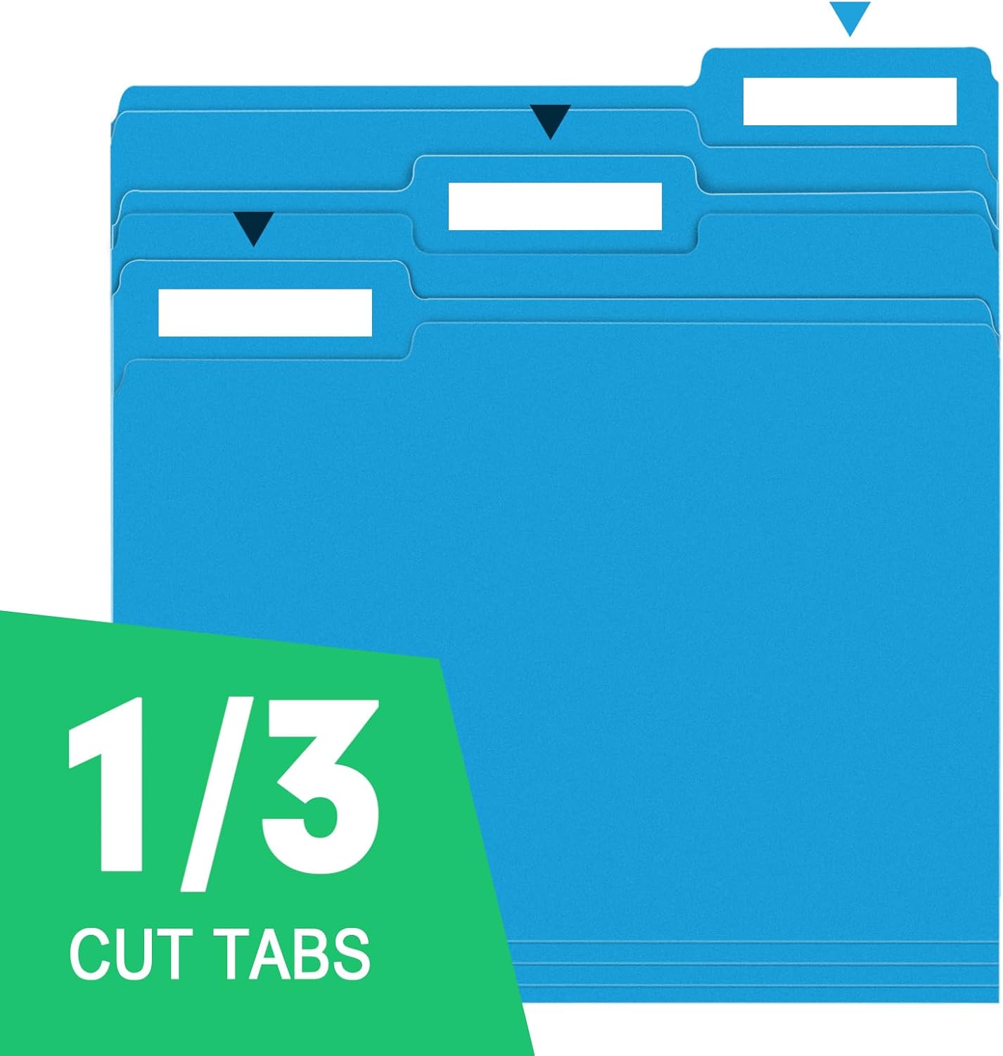 File Folder, RAZCC 100 Pack 1/3 Cut Tab File Folders Letter Size, Blue, Colored Folders with Tab Great for Organizing and Easy File Storage