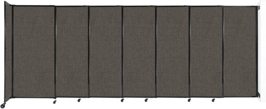 Wall-Mounted Sliding StraightWall Room Divider | Adjustable Widths | Locking Wheels | Room Separator | Up to 15'6" Wide x 6' Tall Mocha Fabric Panels
