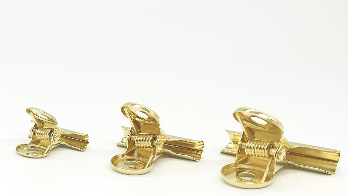 YCVIORING Gold Bulldog Binder Paper Clips, Assorted Sizes Set, Paper Clamps for School, Office and Home Kitchen (53 Pack)