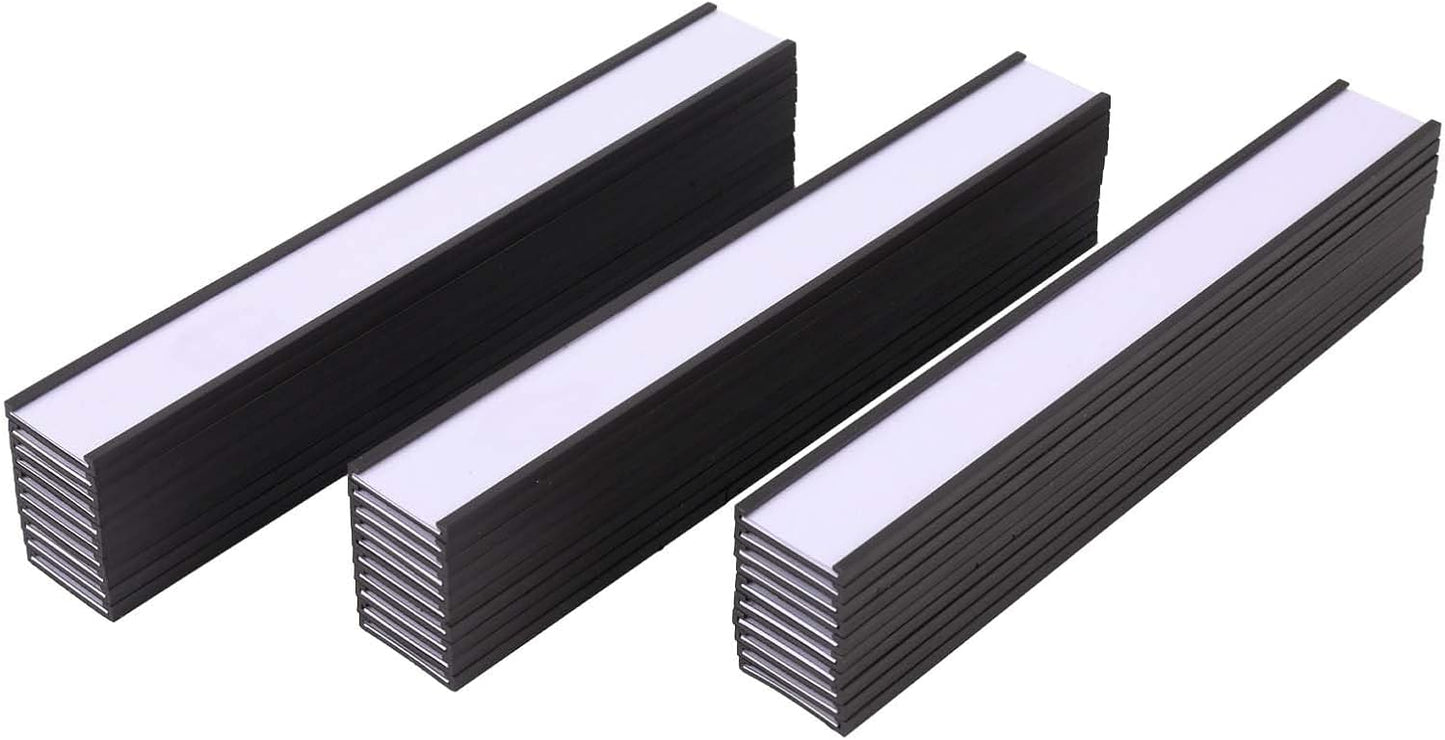 Eeoyu Magnetic Label Holders with Magnets Magnetic Data Card Holders with Clear Plastic Protectors for Metal Shelf, Whiteboard, Set of 30 (0.75 x 6 Inch)