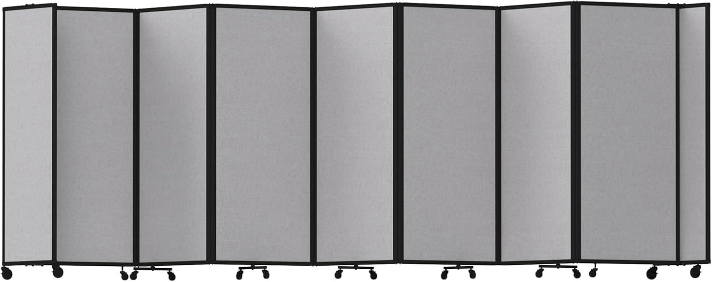 Versare Room Divider 360 Portable Wall Partition | Folding Panels | Large Freestanding Divider | Locking Wheels | Temporary Room Separator