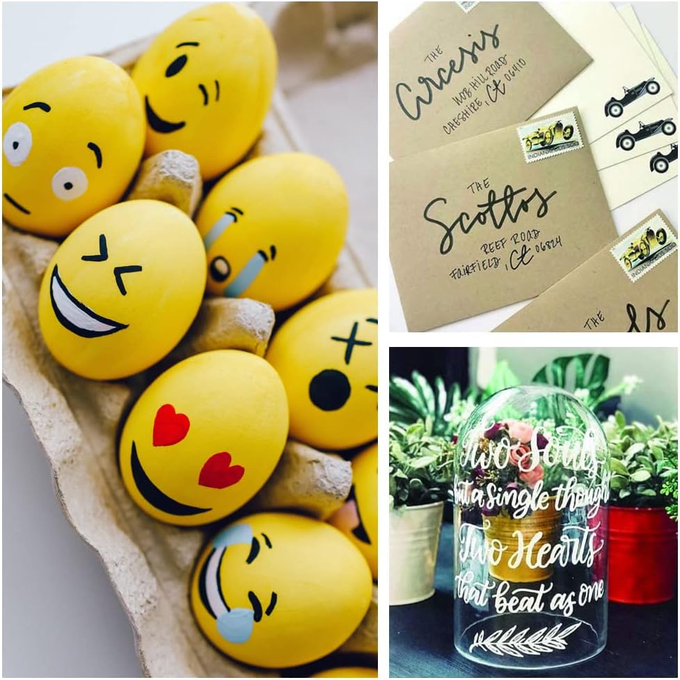 Overseas Permanent Paint Pens Yellow Markers - 2 Pack Single color Oil Based Paint Markers, Medium Tip, Quick Drying and Waterproof Marker Pen for Metal, Rock Painting, Wood, Plastic, Canvas, Mugs