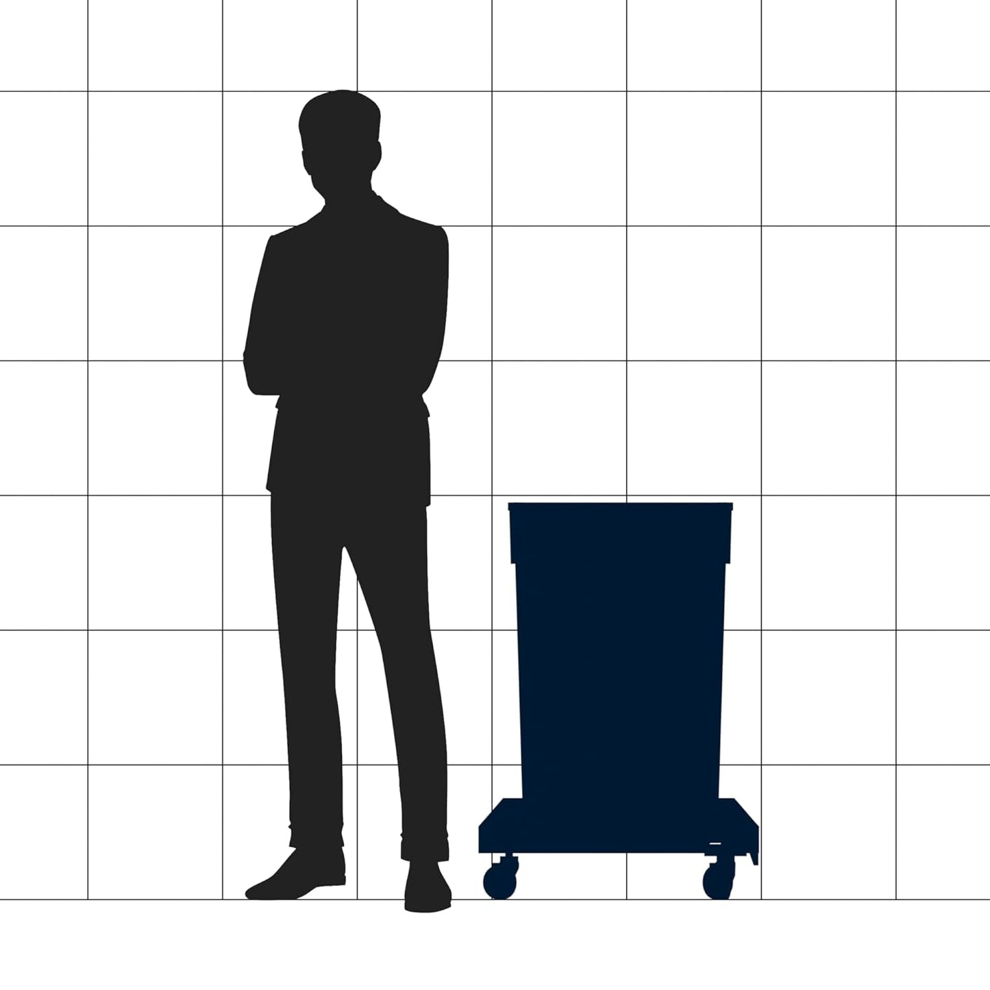 23 Gallon Gray Slim Jim Trash Can with Dolly