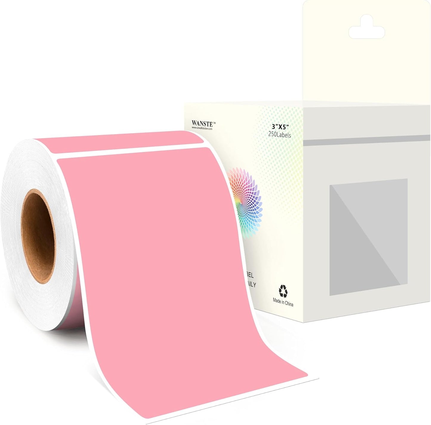 3 x 5 Inch 250Pcs Rectangle Color Coding Stickers,Strong Adhesion, Easy to Write Label for Organization,Inventory,Business Labeling,Pink