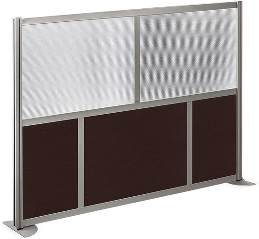 NBF Office Partitions - Cubicle Privacy Panel Wall Divider - Modern Room Separator with Quick Assembly - Indoor Laminate Free Standing Portable Room Divider Panel - 52" H x 73" W (Espresso)