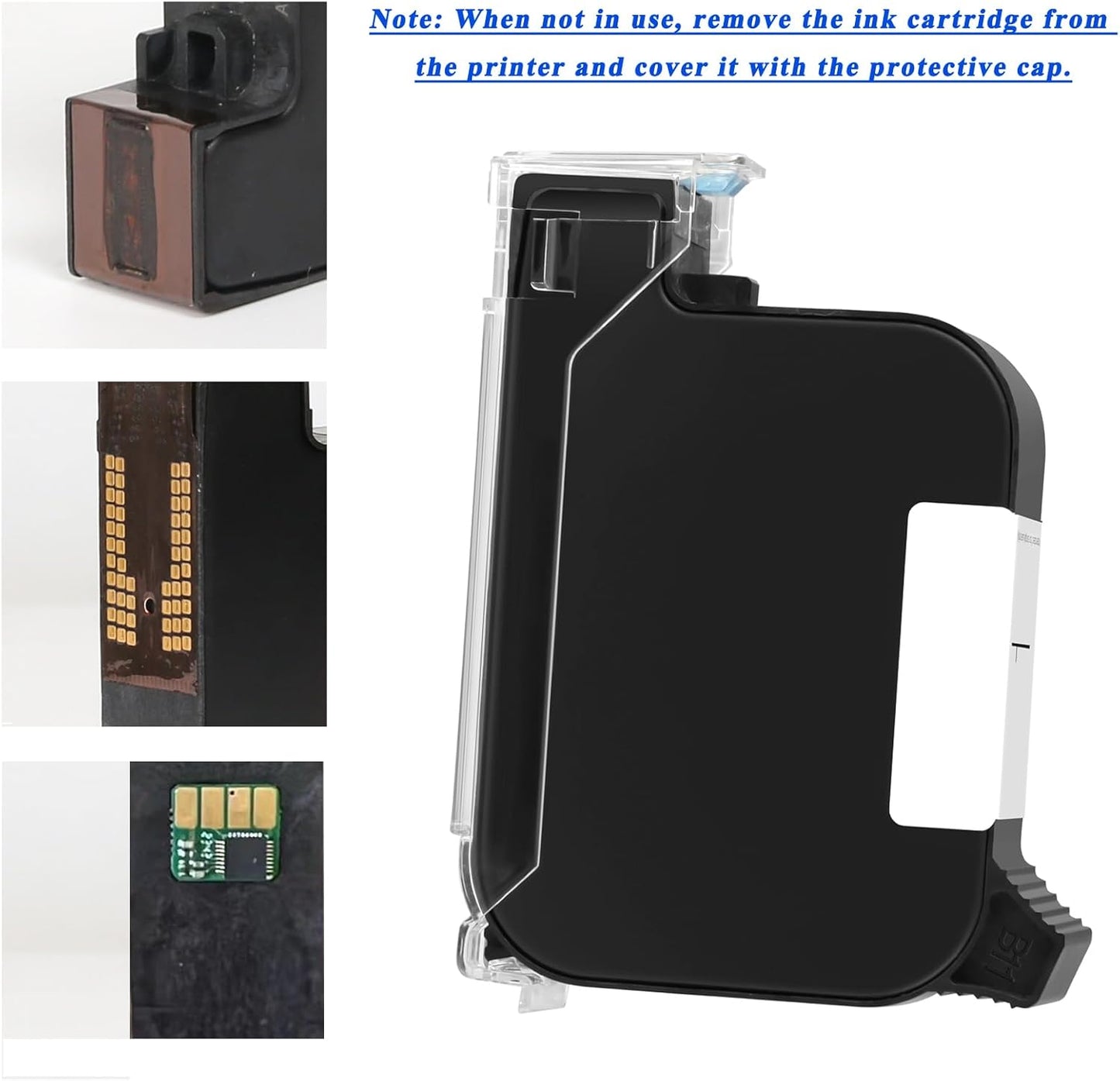 Original Ink Cartridge for 1580P1 Handheld Inkjet Printer, Quick-Drying Ink Replacement 42ml, Black Inkjet Ink Cartridge for Handheld Printer, Inkjet Coder Cartridge for Various Materials