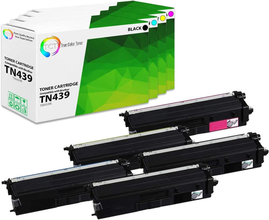 TCT TN439 Toner Cartridge 5 Pack - Compatible Replacement for Brother TN439 TN-439 Ultra High Yield Works with Brother HL-L8360CDW L8360CDWT MFC-L8900CDW L9570CDW Printers (B C M Y)