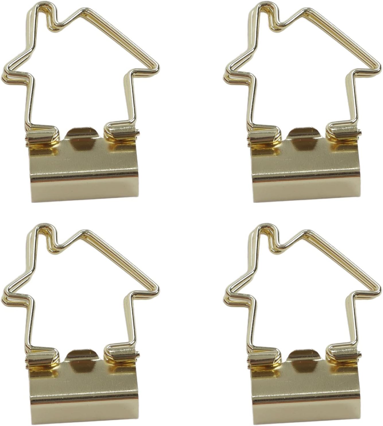 15Pcs Clips, Small Paper Clamps Metal Paper Clips Stationery Photo File Picture Bag Clip Clamp for Office Home House Shaped Handle
